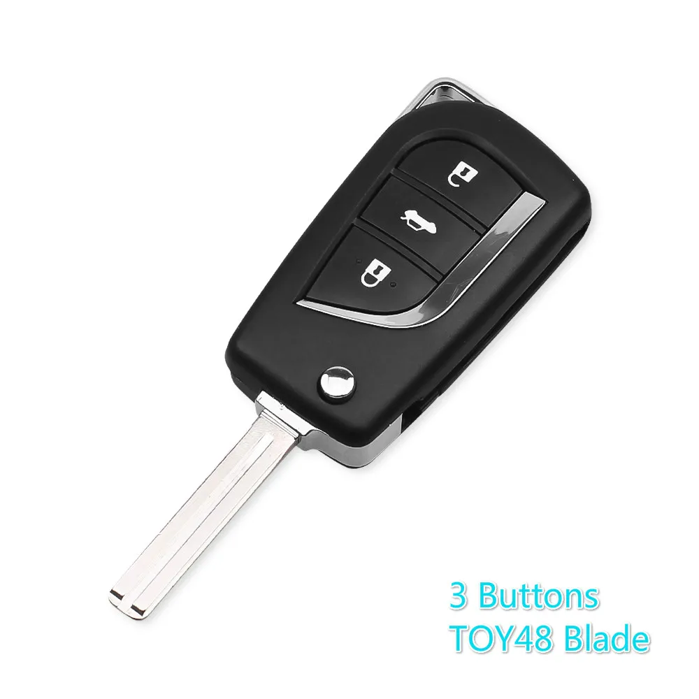 KEYYOU Складной флип дистанционный Автомобильный ключ оболочка для Toyota Corolla RAV4 EX пустой VIOS чехол 2/3 Кнопка TOY43/TOY48 лезвие - Количество кнопок: 3 Buttons TOY48