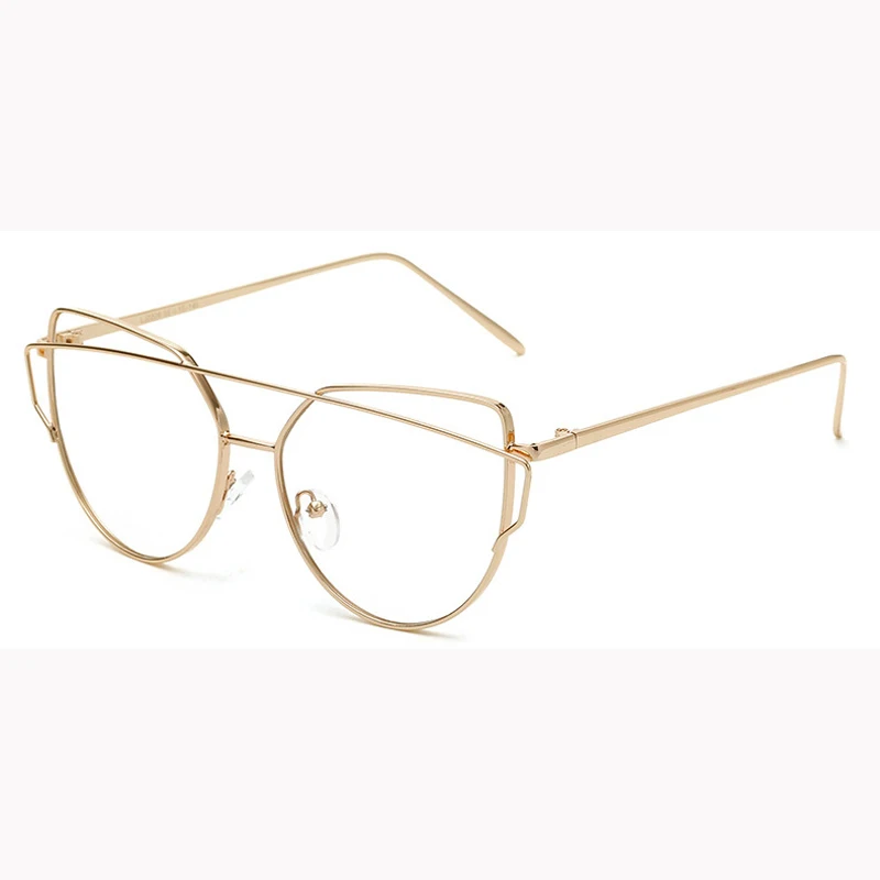 

Oversize Women Metal Cat Eye Glasses Frame Brand Designer Fashion Men Clear Lens Eyeglasses eyewear glasses frame for women