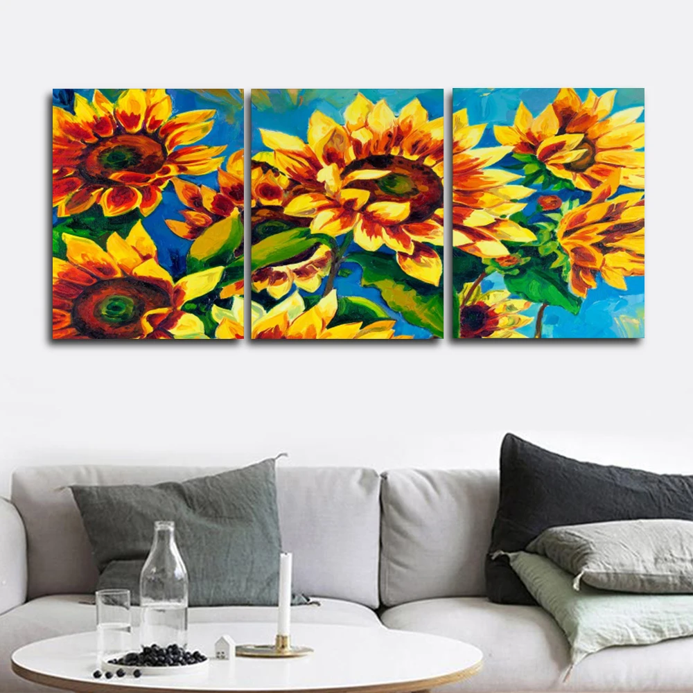 

Laeacco Van Gogh Classic Sunflower Garden Posters and Prints Wall Art Paint On Canvas Painting Nordic Living Room Home Decor