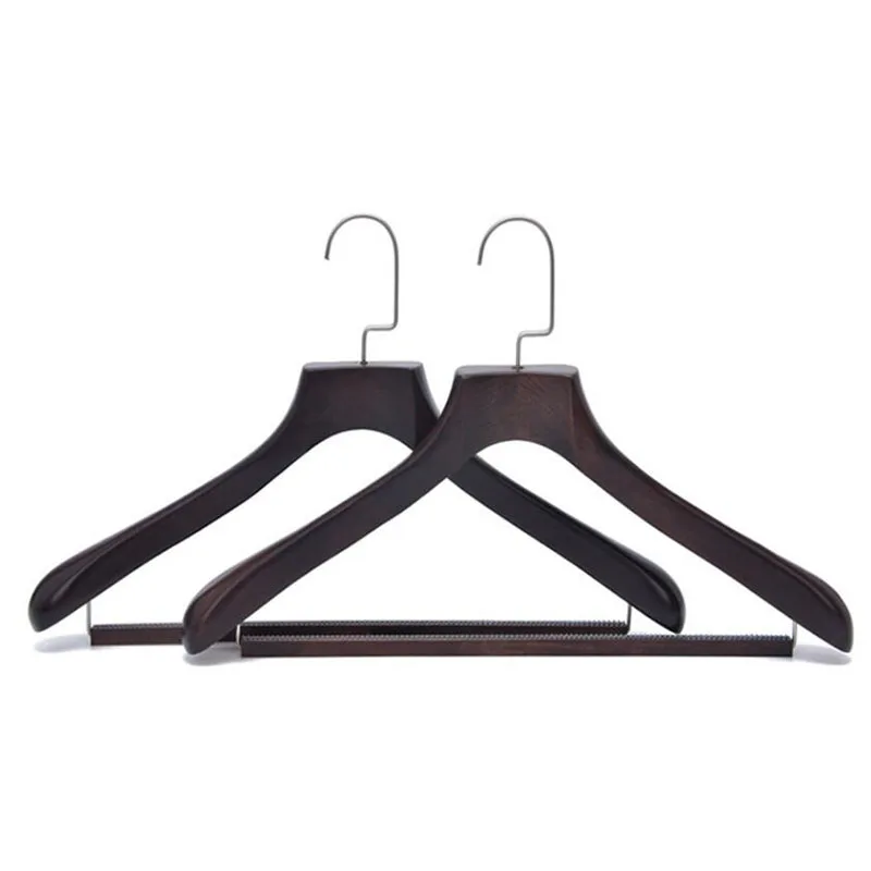 Hangerlink роскошный Широкий плеча деревянные вешалки костюм, люкс античной деревянная вешалка для одежды(4 шт./лот