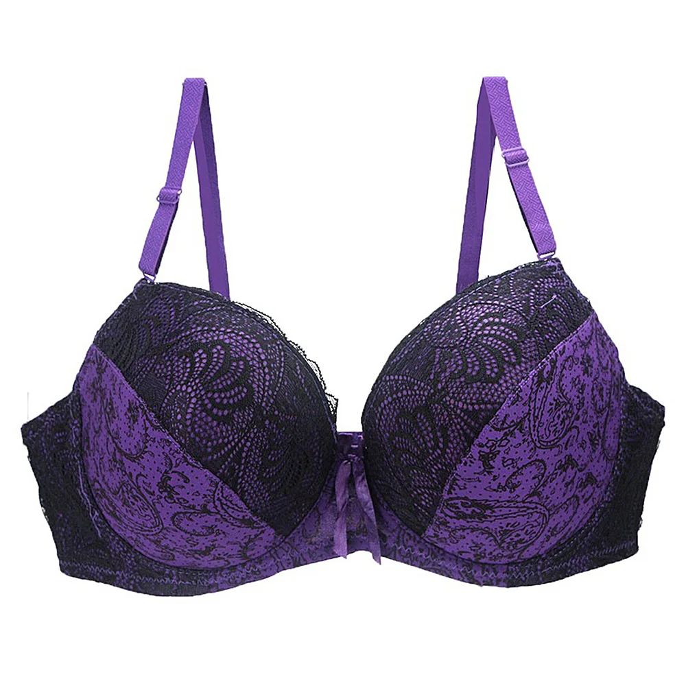 

YANDW Bras For Women Adjusted-straps Underwire Bra Sexy Women Underwear Lace Bralette Lingerie Top Large Size D E F Cup 34-50