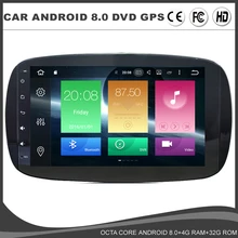 " Полный сенсорный экран Android 8,0 автомобильный DVD gps стерео для Mercedes Benz Smart радио SD Восьмиядерный 4 Гб ram Navi USB AUX TMPS OBD