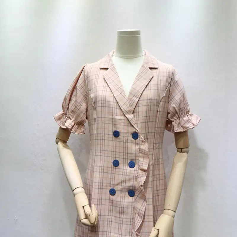 Летние Платья-мини женское модное милое розовое платье-рубашка с коротким