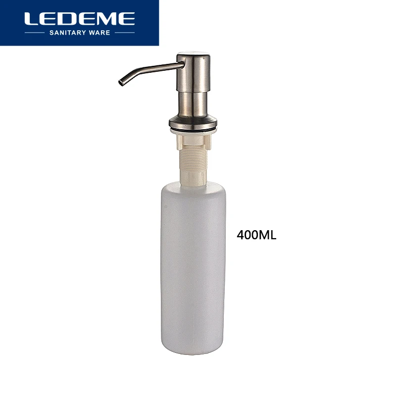 LEDEME 400ml Bathroom Kitchen Hand Soap Dispensers Spray Liquid Soap Dispensers Plastic Bottle Kitchen Sink Replacement L405-1