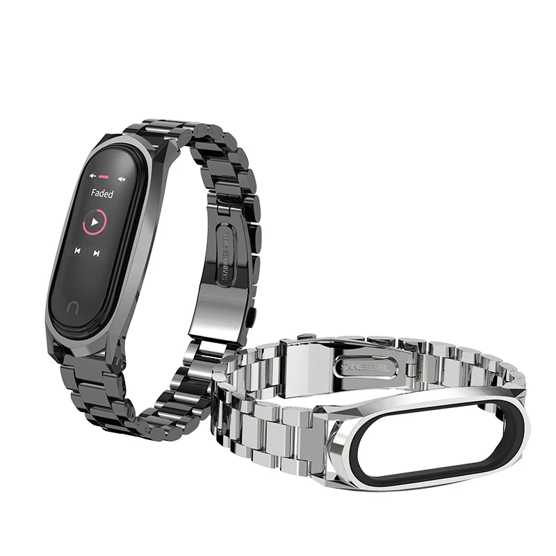 Mi рабочих мест металла трех браслет из бусинок mi Band 4/3 ремень аксессуары для xiaomi mi band 4/3 браслет ремешок GT Браслет Смарт-часы