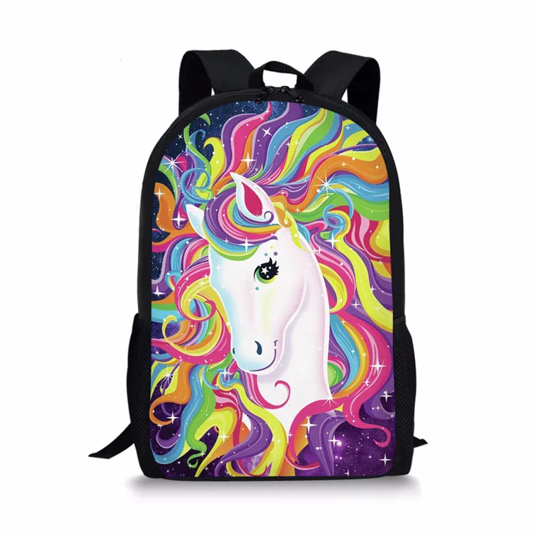 Z3475C FORUDESIGNS Cartoon Horse School Backpack Set for Teenage Girls Boys Student Kids Orthopedics Bagpack Children Satchel Enfant - Цвет: Z3475C
