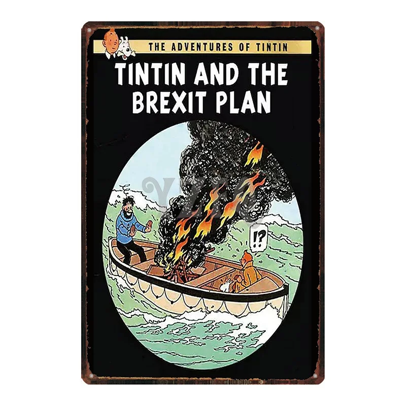 DU2545 Tintin мультфильм Mteal знак табличка Металл Винтаж кафе дома искусство детская комната Настенный декор уникальный подарок Куадрос DU-2548 - Цвет: DU2545