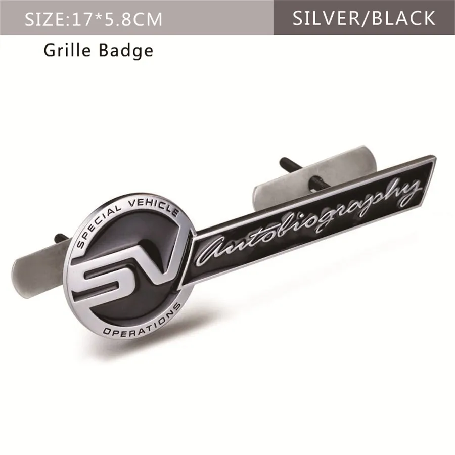 Grille-SV Авто решетка эмблема SV логотип круглая наклейка SVR значок наклейка металлическая для Land Rover Range Rover Discovery Vogue автомобильные аксессуары - Название цвета: Grille-SV