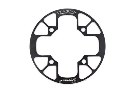 32-34T black Защитная пластина для горного велосипеда на звездочку, велосипедный шатун 104BCD, положительный отрицательный редуктор, защитная крышка из алюминия, один диск - Цвет: 32-34T black
