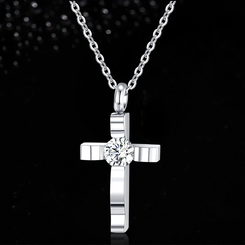 ROMAD Cross Stainless Steel Necklaces for Women Men 2019 Fashion Christian Link Chain Zircon Crystal Necklace Jewelry R5 | Украшения и