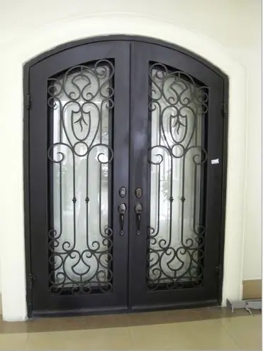 Входные двери из кованого железа и стекла стального металла hтаблице 100%|wrought iron