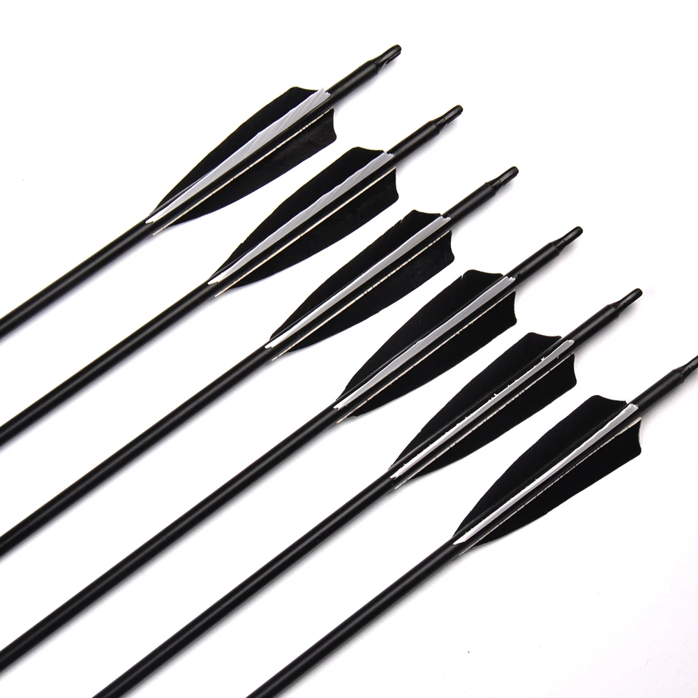 Стрелы из углеродного волокна с черно белыми стержнями 550 6/12/24 шт.|carbon shaft arrow|carbon
