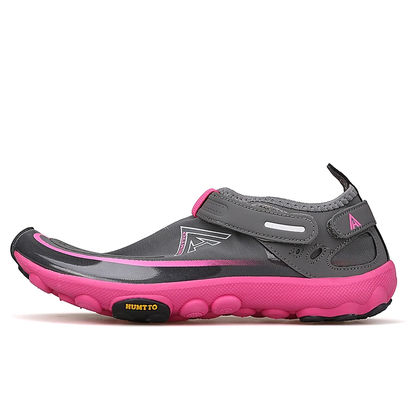 Grey Pink Humtto мужские и женские болотные туфли быстросохнущие уличные походные туфли без шнуровки Мягкие обувь Creeper унисекс Moutain обувь для восхождения размер 35-46 - Цвет: Grey Pink
