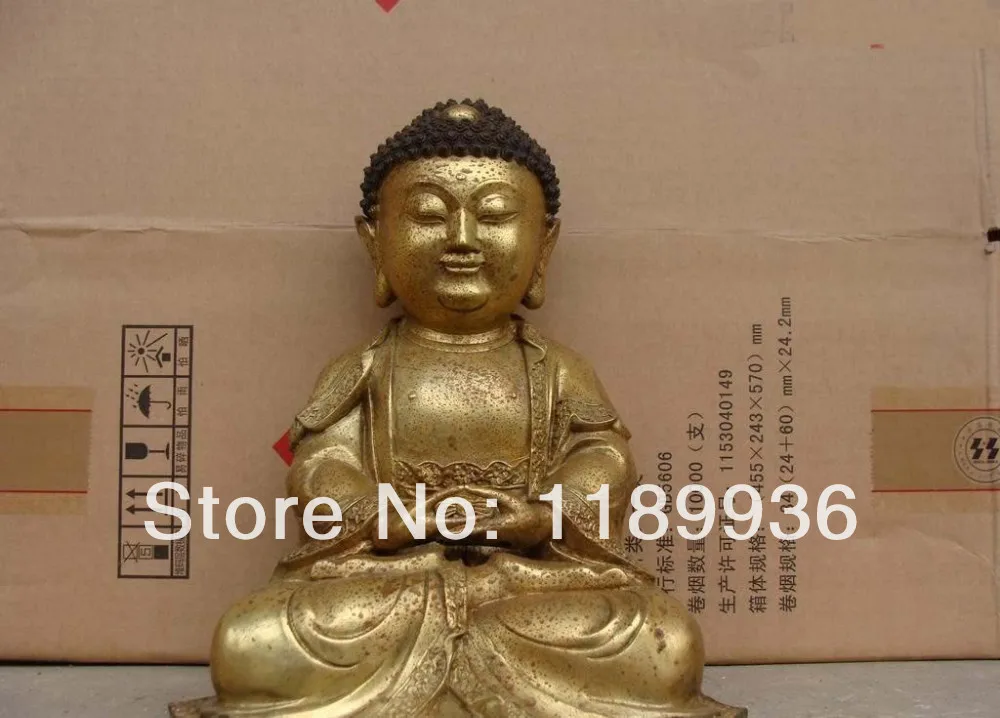 12 &quotТибетский Буддизм в народном стиле храм Медь Бронзовая статуя Будды