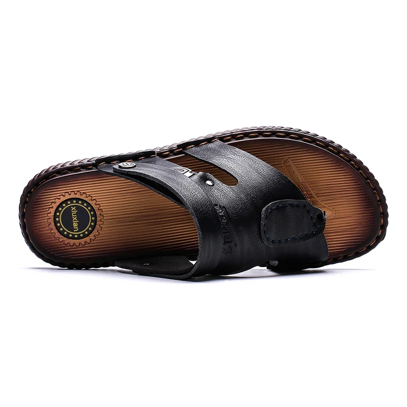 Мужские летние дышащие шлепанцы Повседневная пляжная обувь большие размеры 38 47