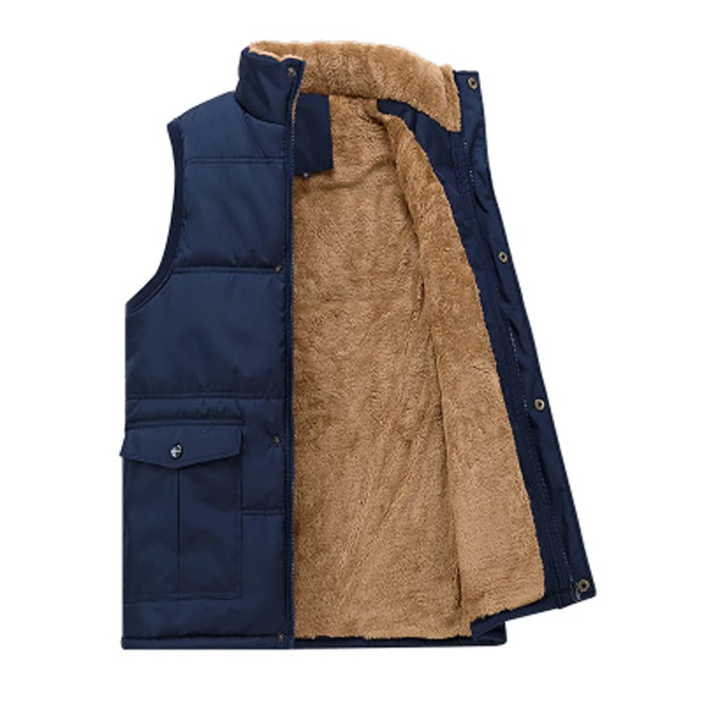 

New Casual Stand Collar Thick Kamizelka Meska