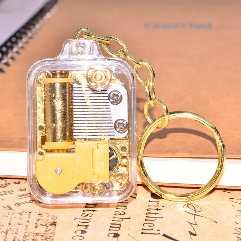 2019 брелок для ключей прозрачная музыкальная шкатулка ручной работы акриловый