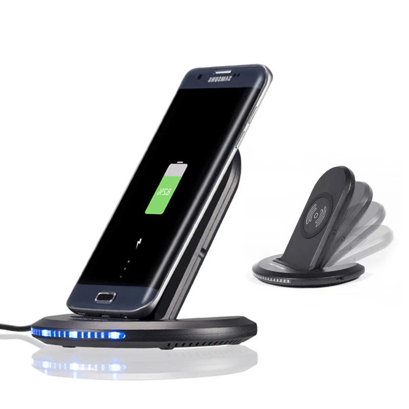 Black Регулируемое Беспроводное зарядное устройство Qi для iPhone XS 8 XR samsung S9 S10 S8 быстрая Беспроводная зарядная док-станция зарядное устройство для телефона Xiaomi - Тип штекера: Black