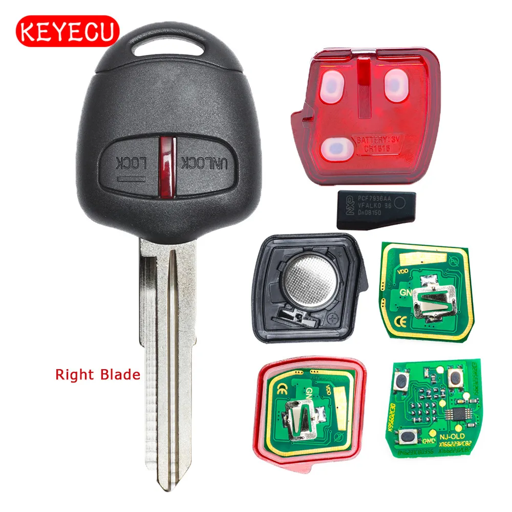 KEYECU дистанционный брелок 2 кнопки 433 МГц ID46 чип для Mitsubishi Lancer 2009 2014 FCC ID: G8D 576M A MIT11R