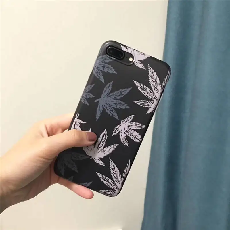 Europe And The United States New For Iphone 6 6S 7 8plus X Xs Xr Xsmax Fresh Green Leaves Tpu Anti-Fall Mobile Phone Shell |