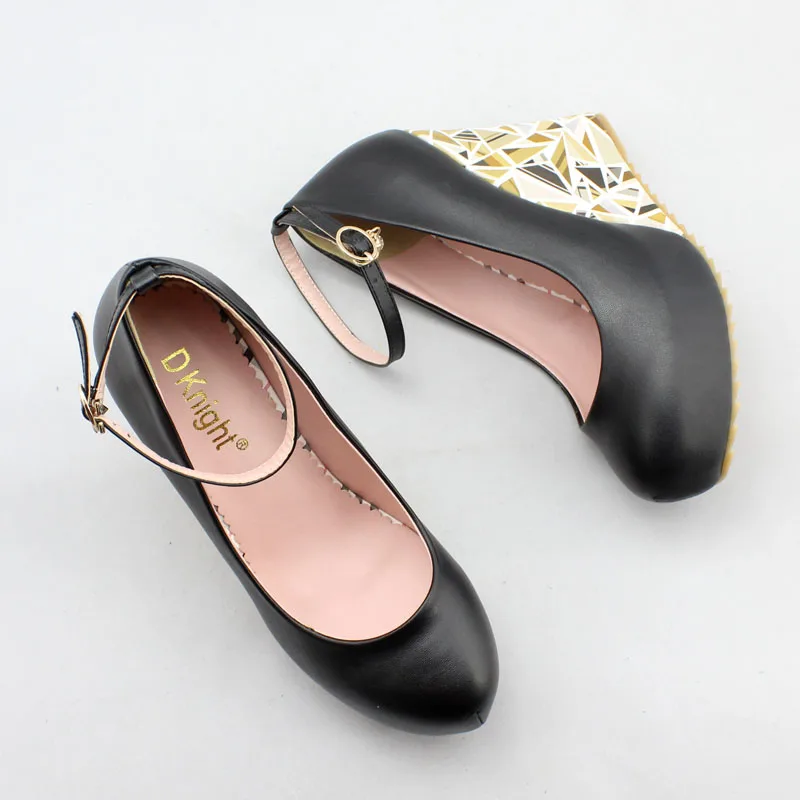 Женская повседневная обувь на платформе и танкетке модная с принтом высоком