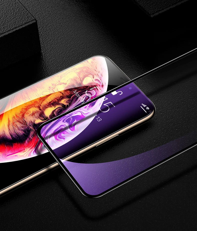 Новинка 9D закаленное стекло полное покрытие для iPhone X XS Max XR защита экрана анти Blu