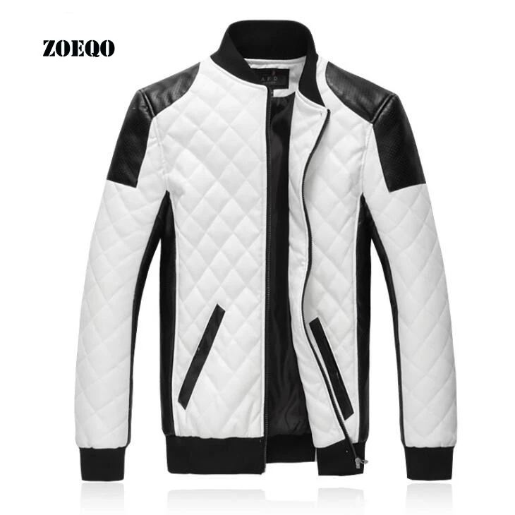 Мужская мотоциклетная куртка ZOEQO модная верхняя одежда из искусственной кожи
