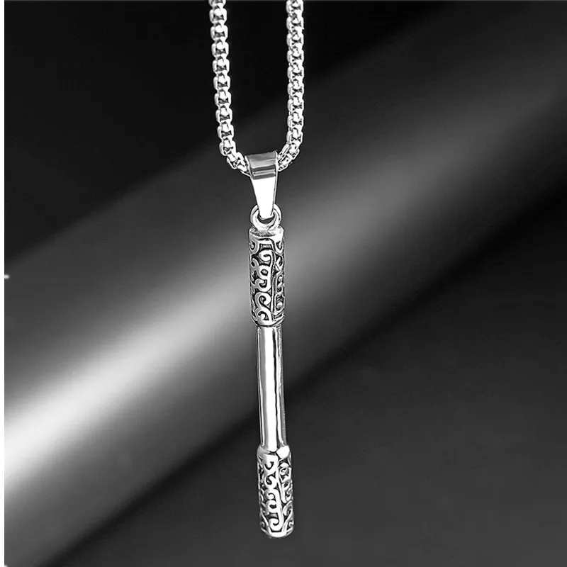 Для мужчин палку кулон Цепочки и ожерелья серебро Цвет Стиль Jewellery панк