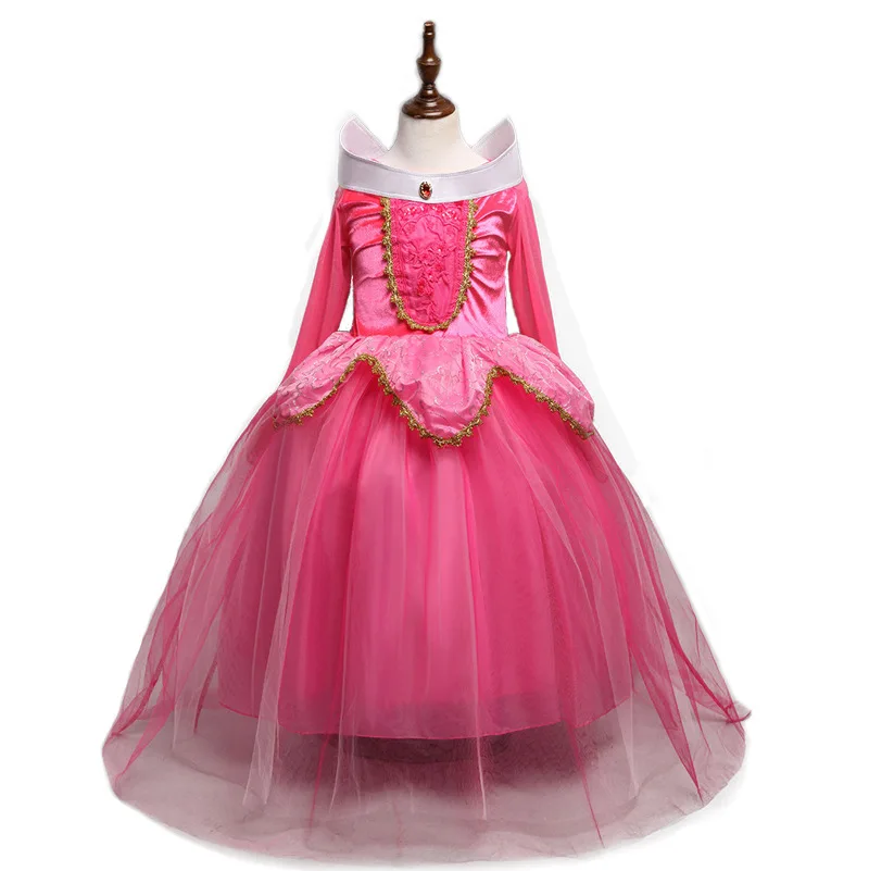 

Girls long Dress Halloween Cosplay Sleeping Beauty Princess Dresses Christmas Costume Party Children Kids Clothing DR19118
