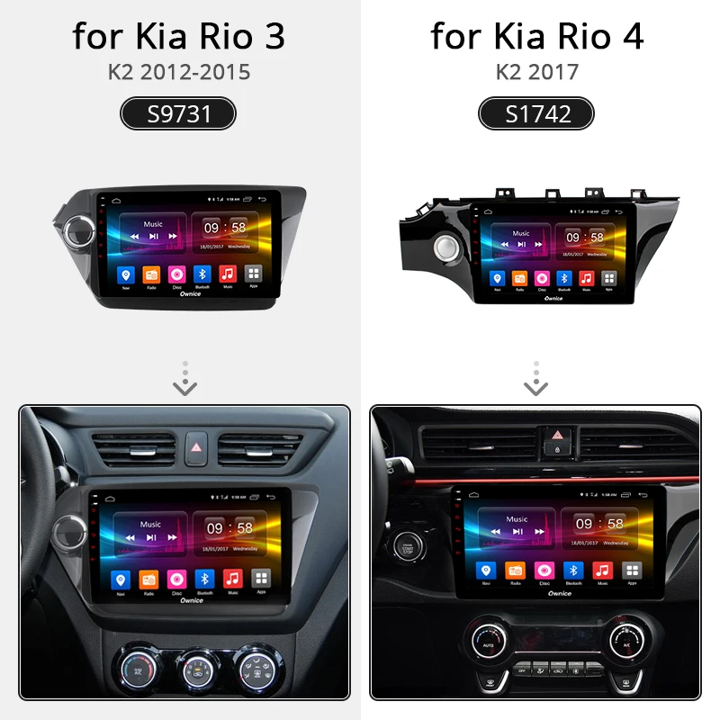 Ownice K1 K2 K3 android 9 0 автомобилей 2 din Радио DVD плеер с JPS и навигацией для Kia k2 RIO 3 4 2012-2015