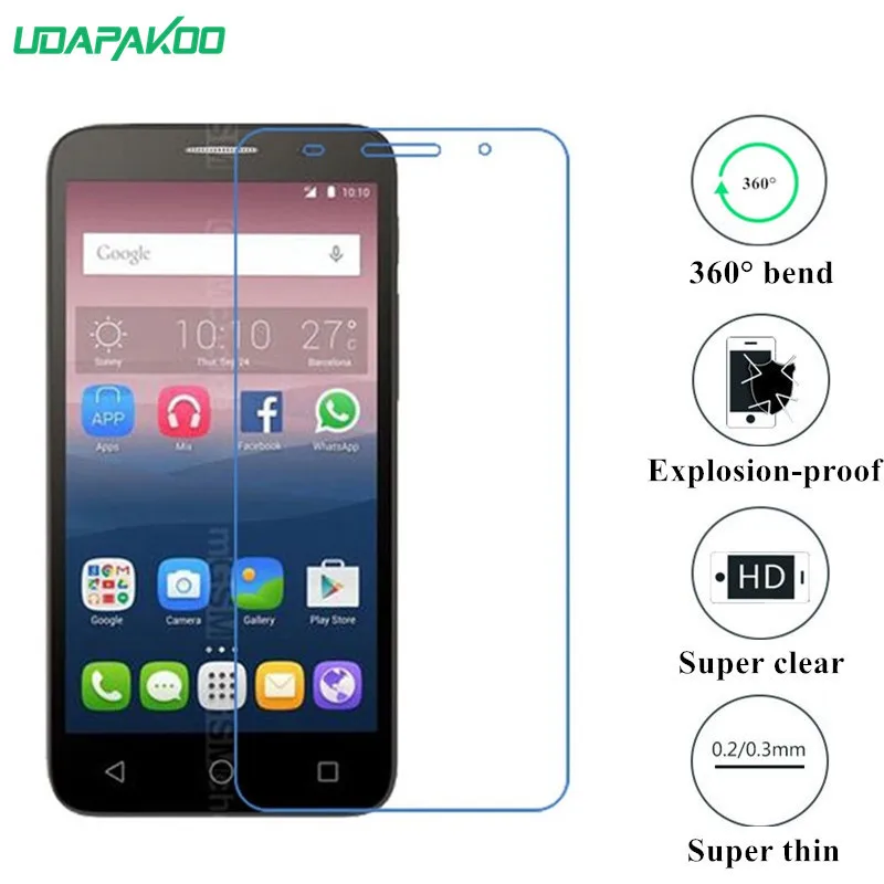 Udapakoo Супертонкое закаленное мягкое стекло пленка для Alcatel One Touch Pixi 3 5015 нано