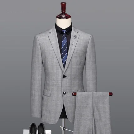 blazer pant Мужской костюм, светильник, серый, умный, Повседневный, 50% шерсть, высококачественные для жениха Мужские свадебные костюмы вечерние, подарки на день отца, официальные костюмы, набор плюс - Цвет: blazer pant