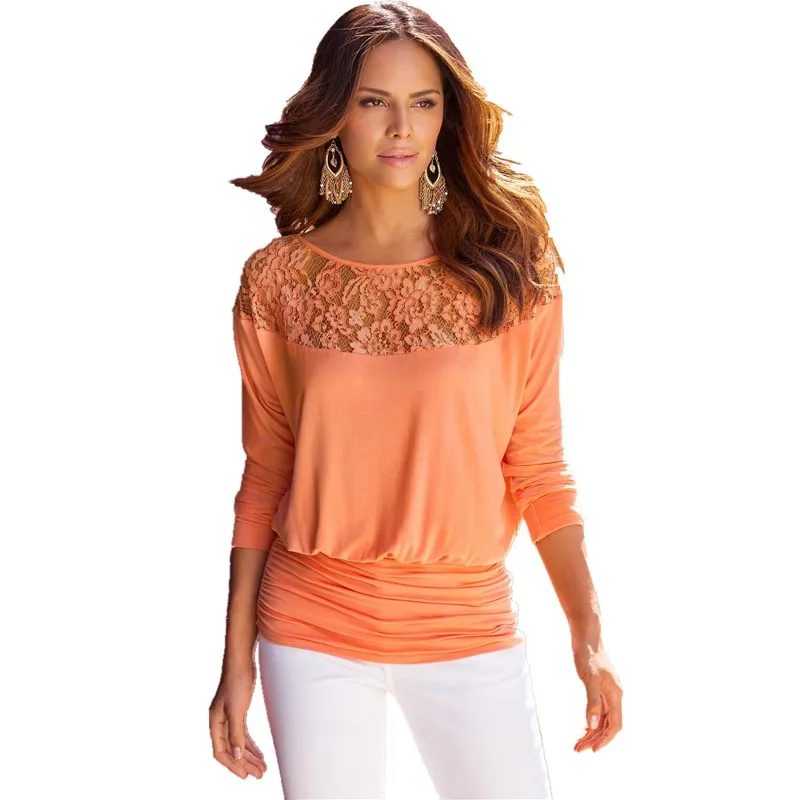 Новинка весны 2017 года пикантная кружевная блузка Для женщин топы Повседневное с