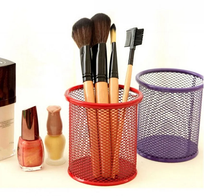 Круглая металлическая ручка для косметики держатель карандашей канцелярский