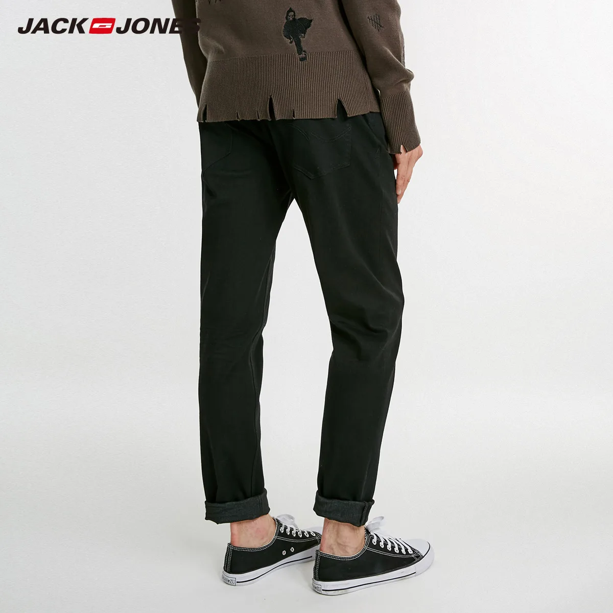 JackJones мужские зимние джинсы из хлопка повседневные зауженные классические брюки