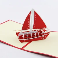 kid sailboat yacht 3d pop up greeting card handmade boy cards free shipping