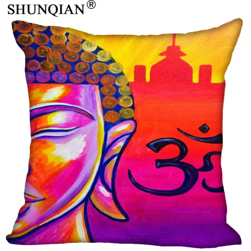 

High Quality Buddha Style throw Pillowcase Square Zippered Pillow Cover Custom Gift 40x40cm Drop Shipping