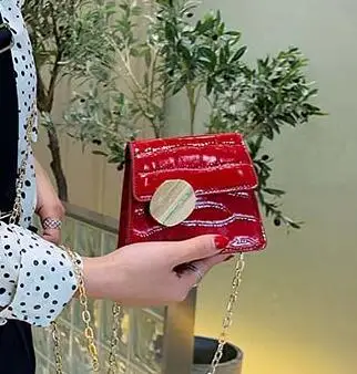 Red small Elegant Female Stone pattern Tote bag New Quality PU Leather Women's Designer Handbag Lock Chain Shoulder Messenger Bag - Цвет: Red small