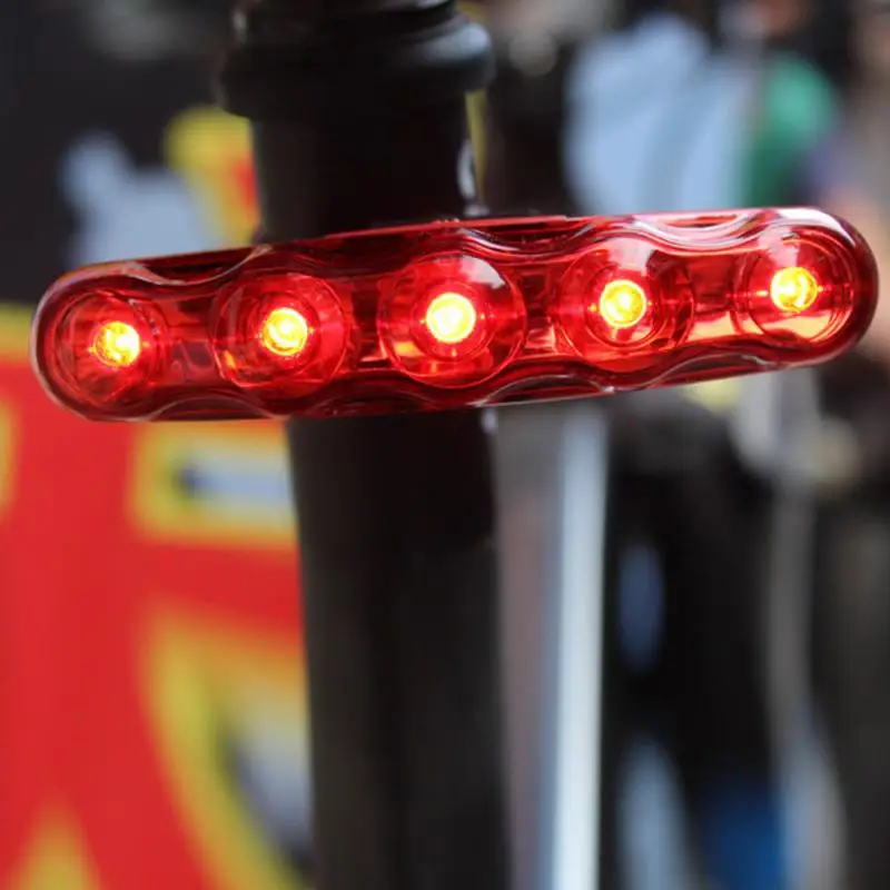 Водонепроницаемый 5 LED 3 режима велосипедный велосипед предупреждение
