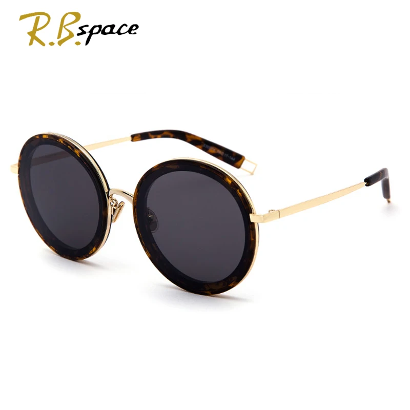 RBspace Тенденция новый Раунд Металл Солнцезащитные Очки Стимпанк Мужчины Женщины