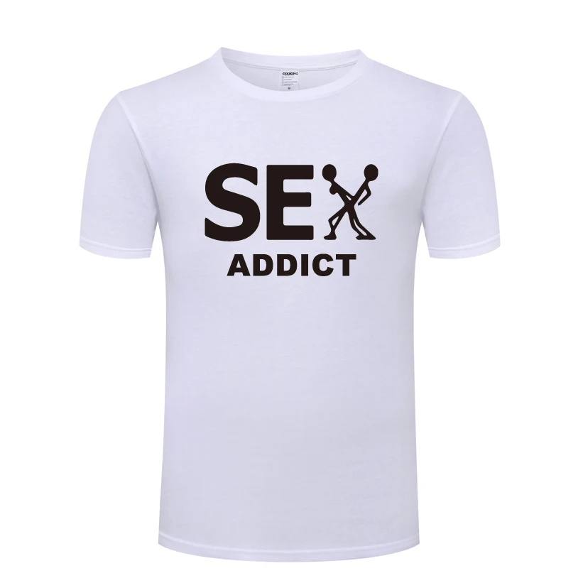 Sex Addict креативная Юмористическая Мужская футболка новая хлопковая Повседневная футболка с короткими рукавами и круглым вырезом - Цвет: BAY HET