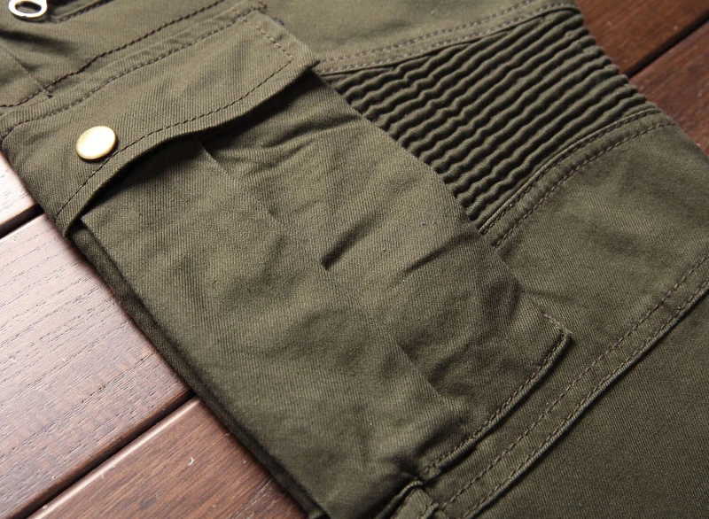 Fashion pleated jeans for men 4 seasons slim denim patchwork pants punk zipper straight jean male biker trousers | Мужская одежда