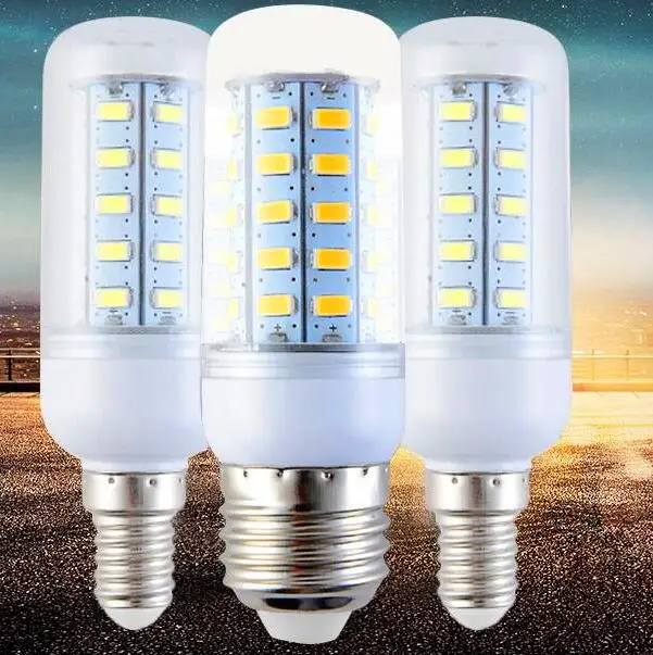 SMD 5730 светодиодная лампа E27 E14 GU10 светильник 220 в 7 вт 12 15 18 20 25 мощная свеча для