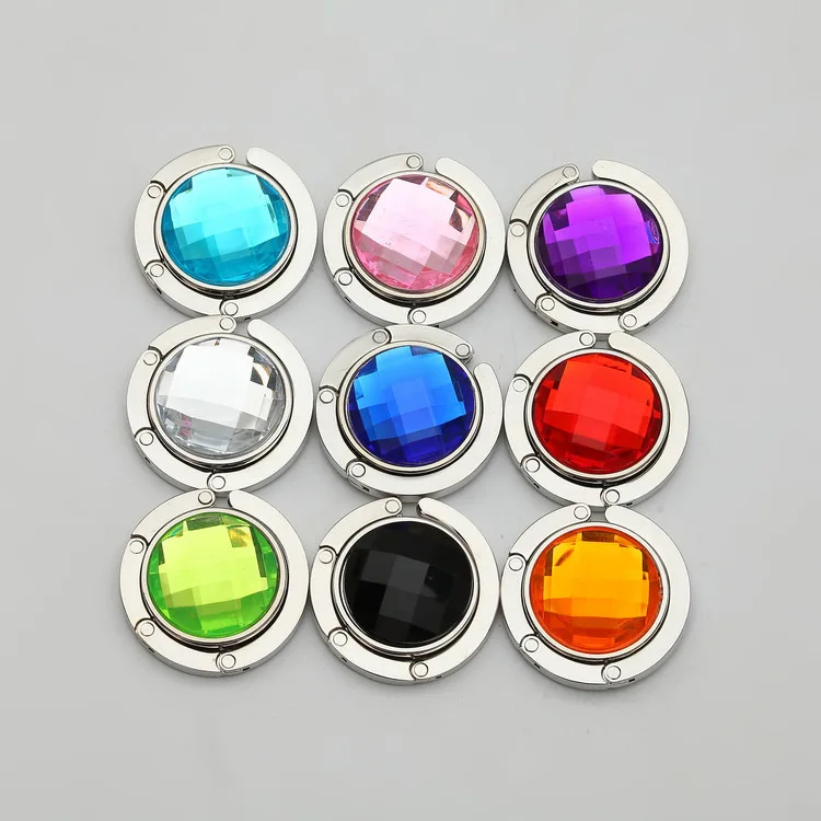 

50 pcs/lot Bag hook Folding Bag Purse Hook NO Mirror Crystal bag Hanger Holder handbag hot sale