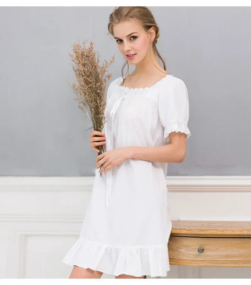 

Vintage White Nightgown Vestido Branco White Cotton Nightgown Elegant Nightgowns For Women Nightie Gowns For Women Home Gecelik