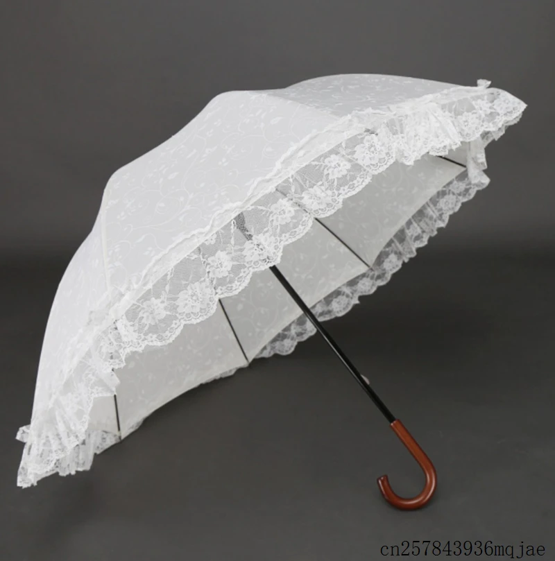 10 шт. винтажный женский кружевной зонтик с длинной ручкой Свадебный зонт