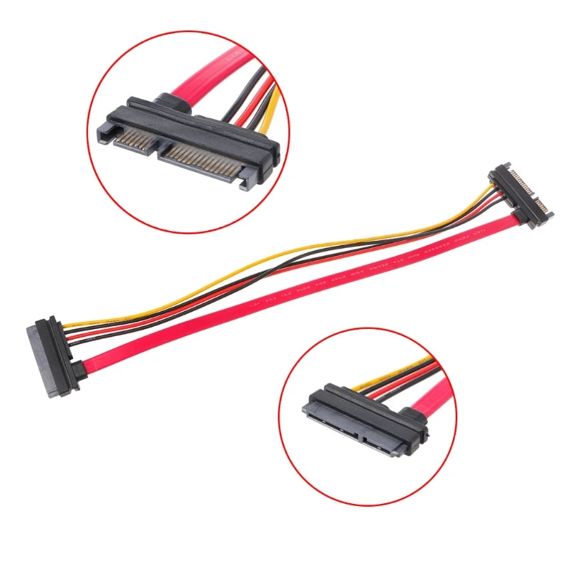 

30cm 22Pin(15+7) Male To Female SATA Serial ATA Data Power Cable Extension Cord