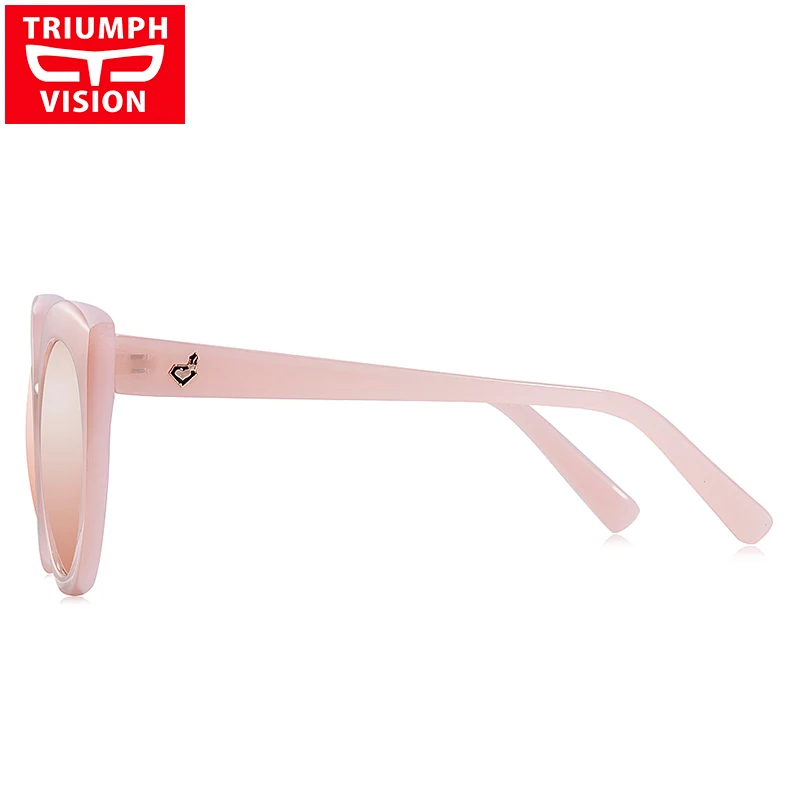 TRIUMPH VISION, кошачий глаз, солнцезащитные очки для женщин, женские, милые, розовое сердце, солнцезащитные очки для женщин, стиль, лето, UV400, Oculos lunette
