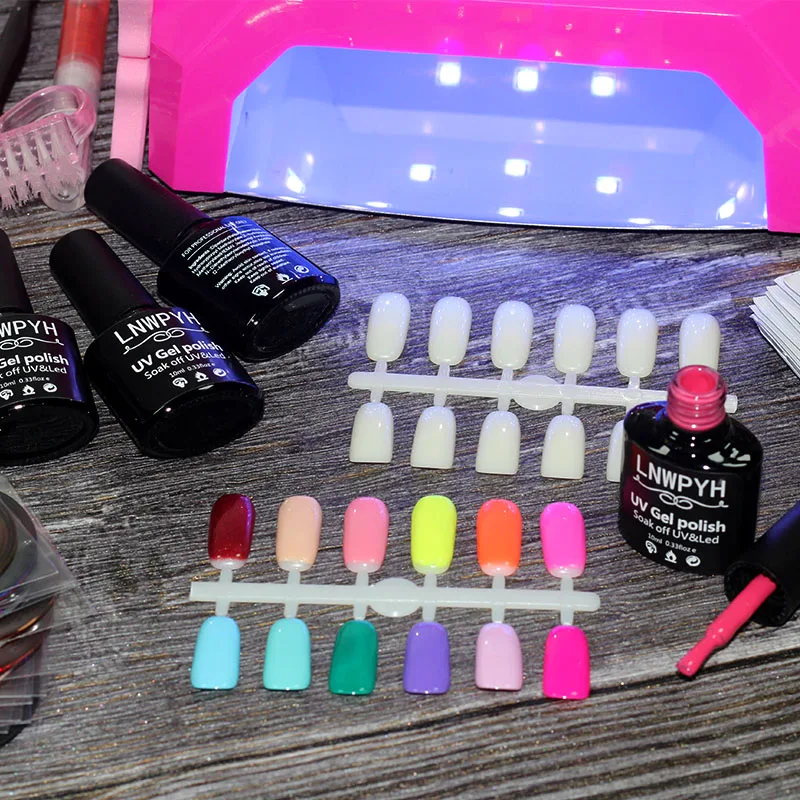 Дизайн ногтей инструментов 36 Вт УФ светодиодные лампы Сушилка и 6 цветов 10 мл Лак