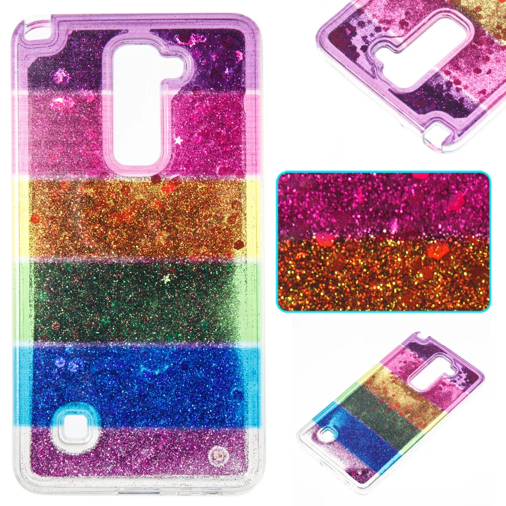 High Quality Soft Flash The Rainbow Series Glitter Dynamic Liquid Quicksand Phone Back Cover Case For LG LS775 |